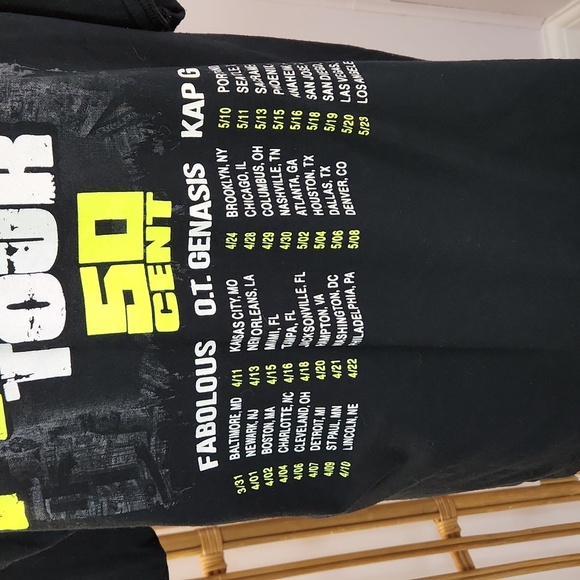 Chris Brown The Party Tour black neon yellow tee shirt 50 cent - Picture 6 of 9